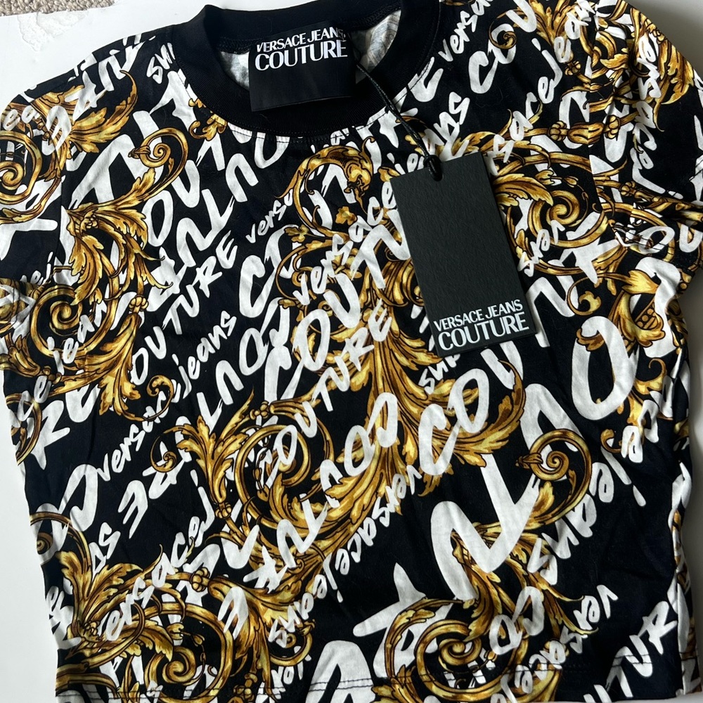 Versace Black and Gold Baroque T-Shirt
